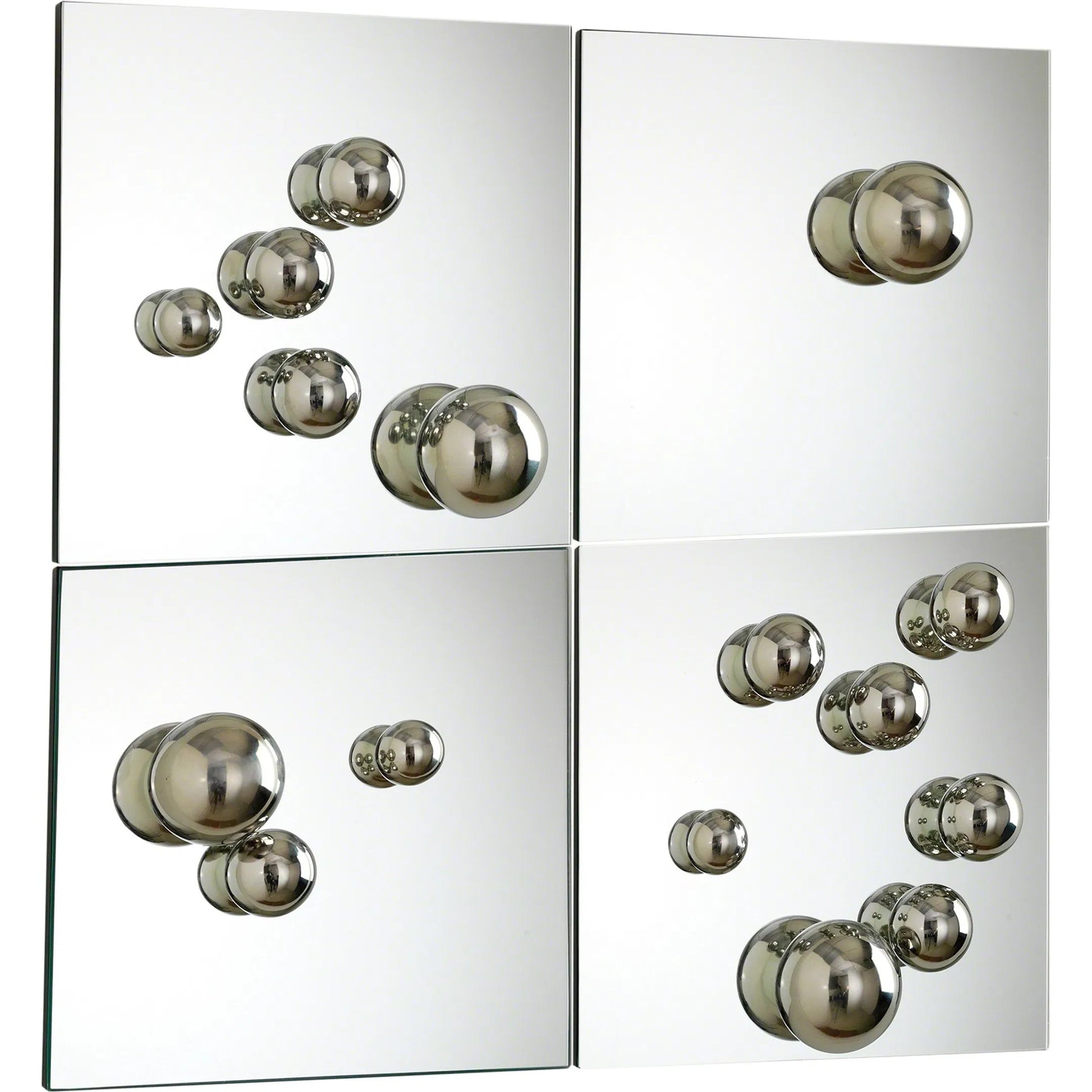 Sphere Mirrors by Global Views. Made from glass in a modern style.