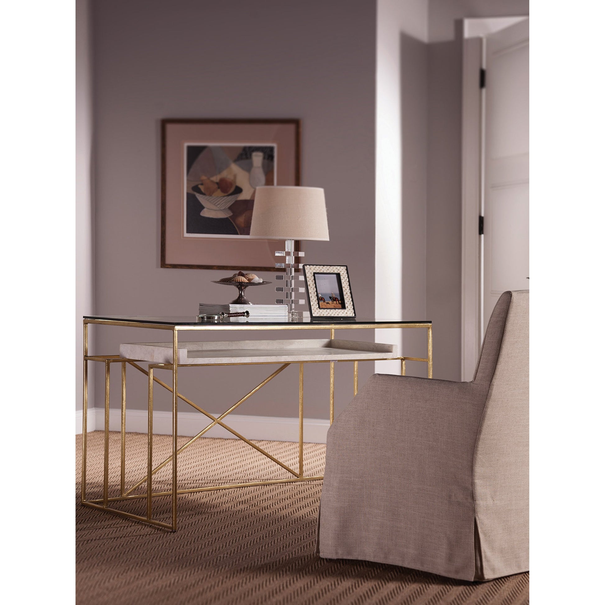Cumulus Writing Table by Artistica Home in gold. Made from unique in a modern style.