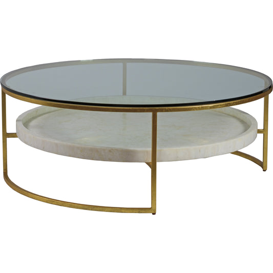 Cumulus Large Round Cocktail Table by Artistica Home in gold. Made from unique in a modern style.