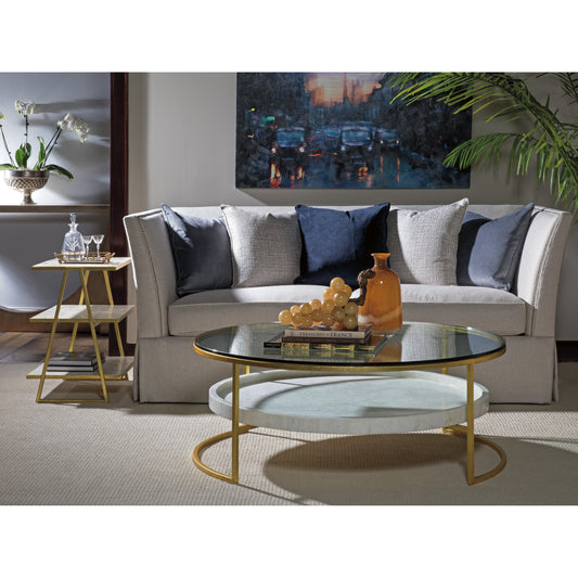 Cumulus Large Round Cocktail Table by Artistica Home in gold. Made from unique in a modern style.