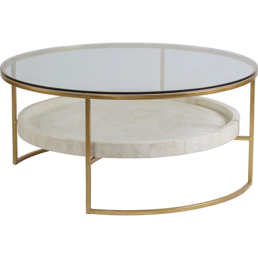 Cumulus Large Round Cocktail Table by Artistica Home in gold. Made from unique in a modern style.