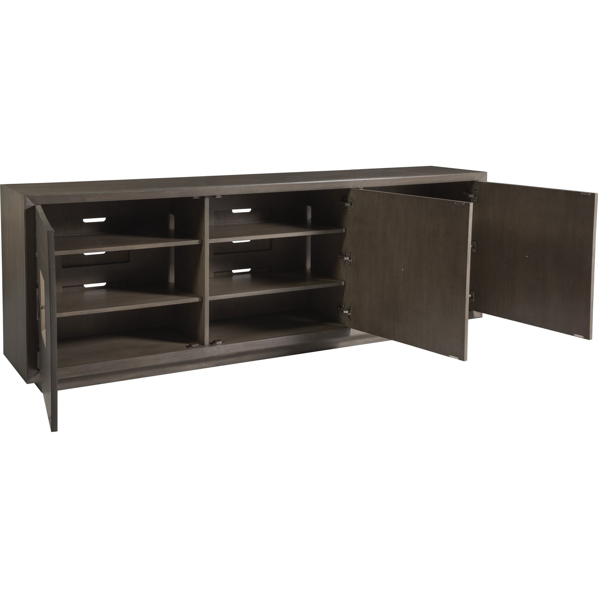 Mercury Media Console by Artistica Home in bleached olive ash burl. Made from unique in a modern style.