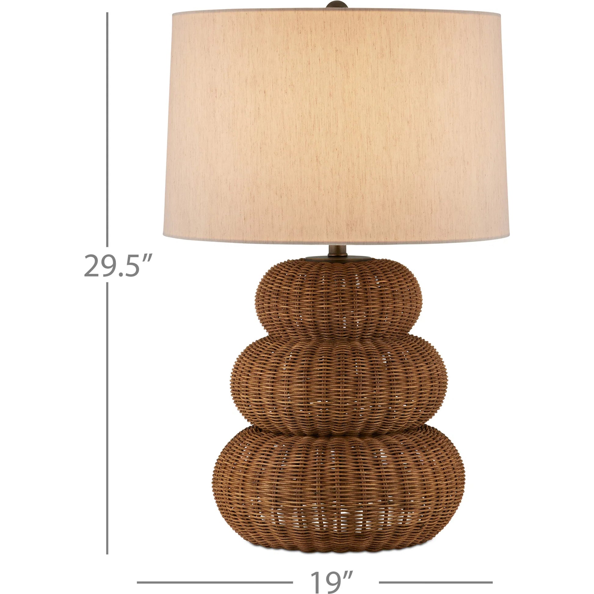 Mabrouka Table Lamp by Currey and Company in dark brown, antique brass. Made from rattan, metal in a cottage & farmhouse style.
