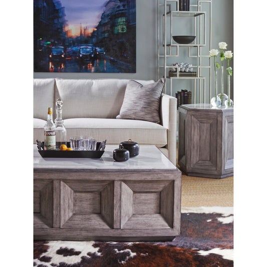 Dictum Rect Cocktail Table by Artistica Home in gray mahogany. Made from unique in a rustic style.