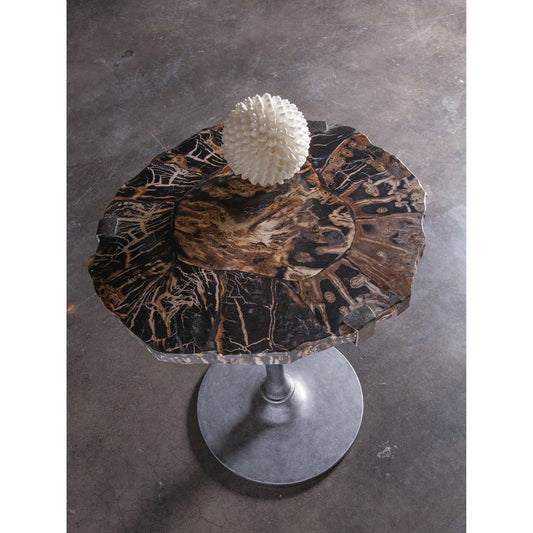 Kane Spot Table by Artistica Home in antiqued iron. Made from unique in a rustic style.