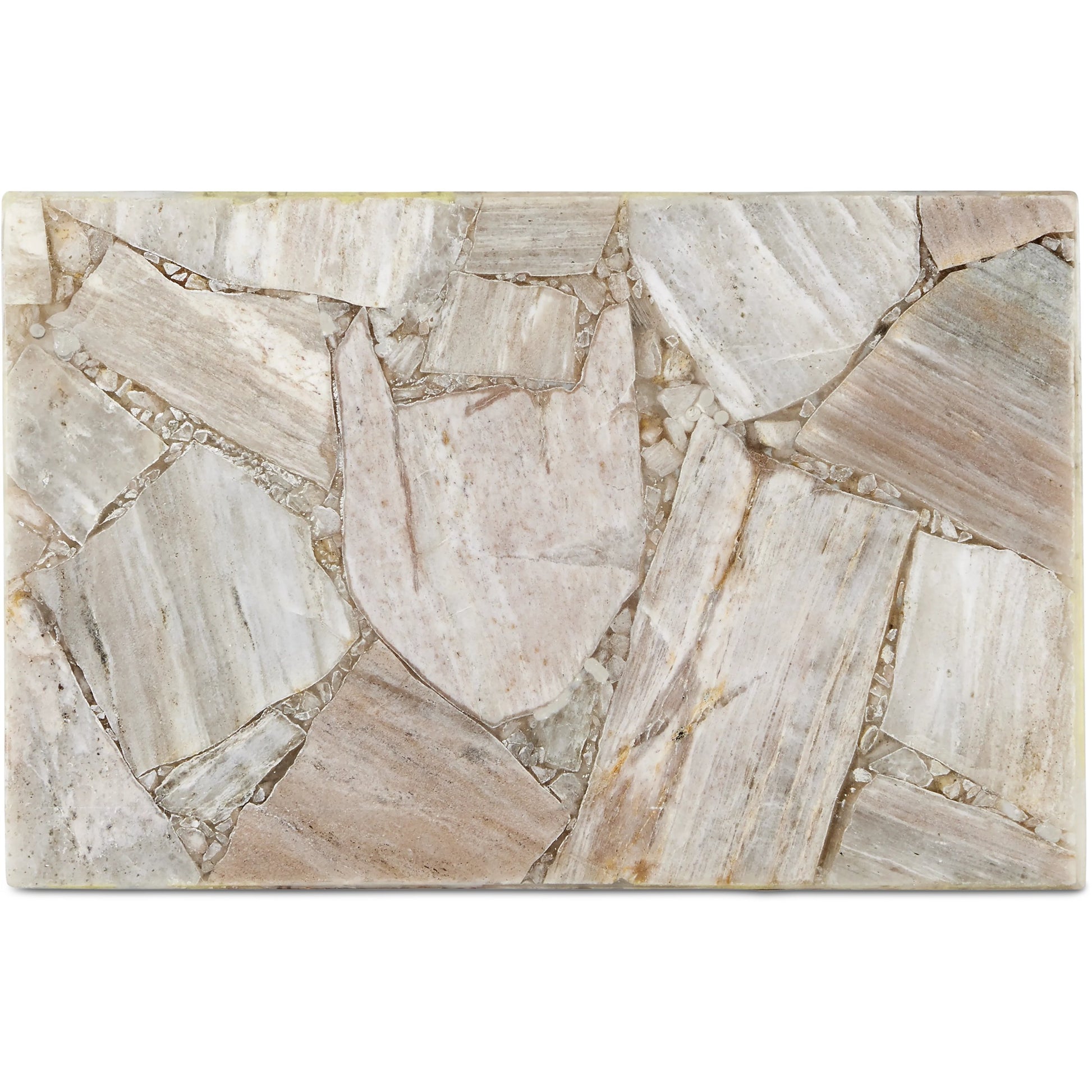 Jossa Aventurine Box by Currey and Company in natural. Made from banded aventurine in a modern style.