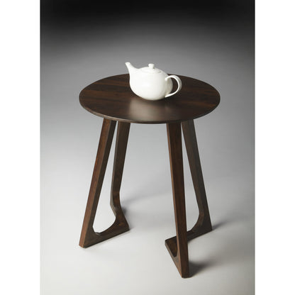 Round Accent Table by Butler Specialty Company in dark brown and butler loft. Made from sheesham wood solids in a modern style.