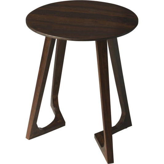 Round Accent Table by Butler Specialty Company in dark brown and butler loft. Made from sheesham wood solids in a modern style.