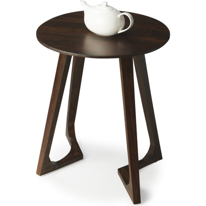 Round Accent Table by Butler Specialty Company in dark brown and butler loft. Made from sheesham wood solids in a modern style.