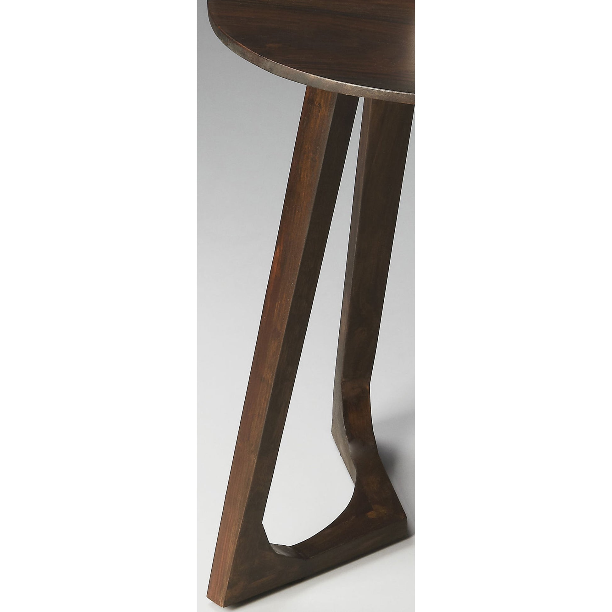 Round Accent Table by Butler Specialty Company in dark brown and butler loft. Made from sheesham wood solids in a modern style.