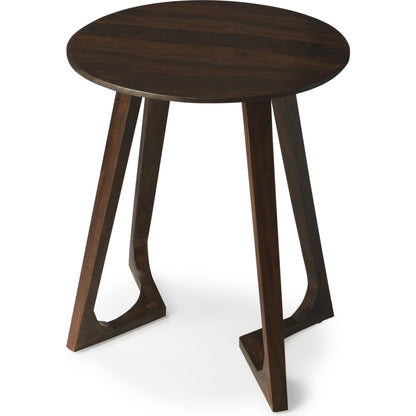 Round Accent Table by Butler Specialty Company in dark brown and butler loft. Made from sheesham wood solids in a modern style.