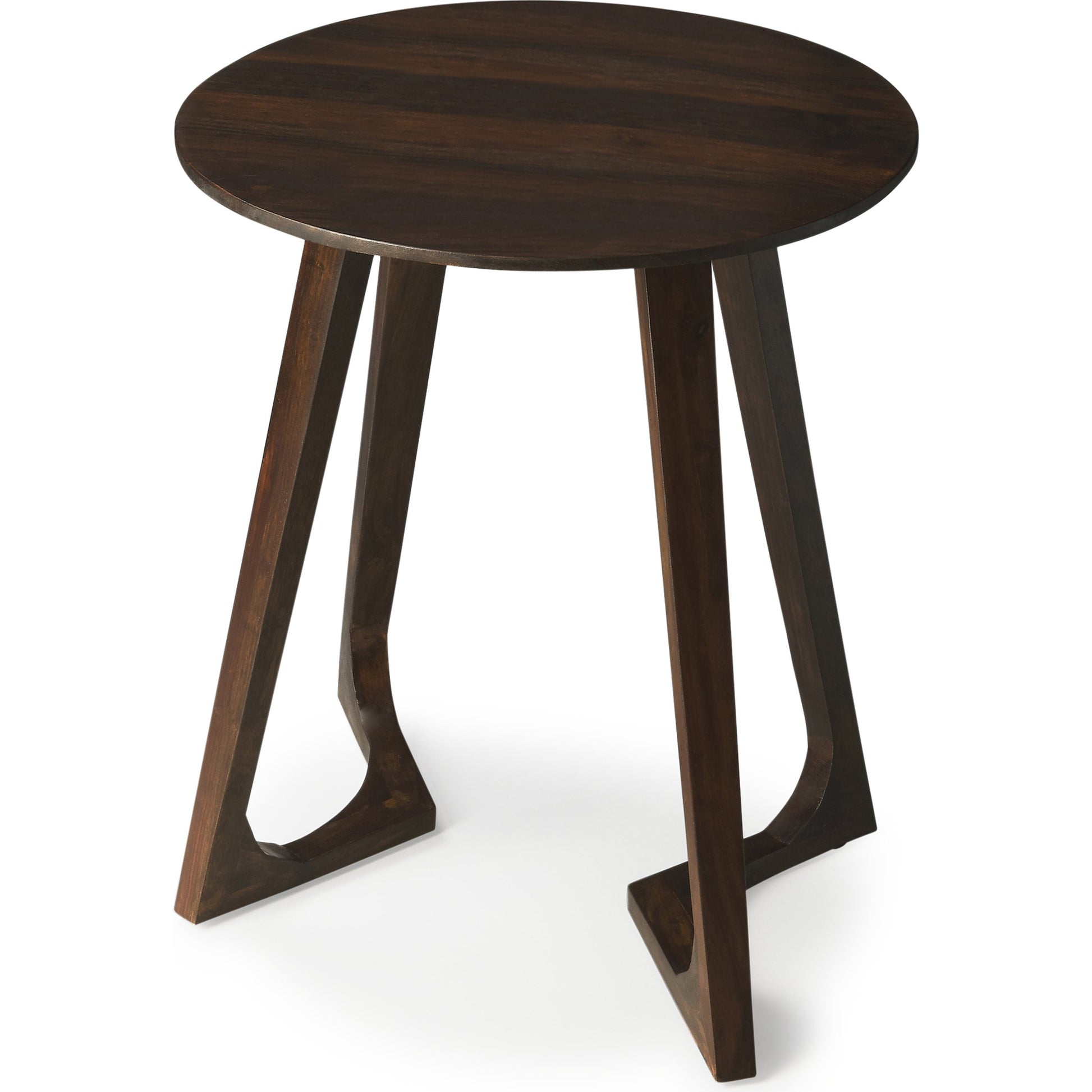 Round Accent Table by Butler Specialty Company in dark brown and butler loft. Made from sheesham wood solids in a modern style.