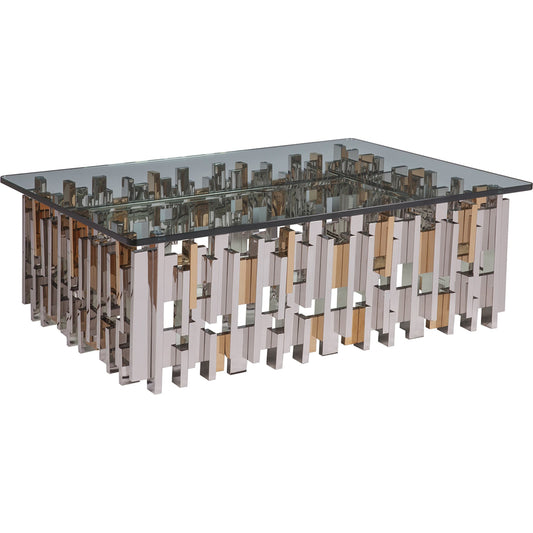 Cityscape Cocktail Table by Artistica Home in stainless steel, brass. Made from unique in a modern style.