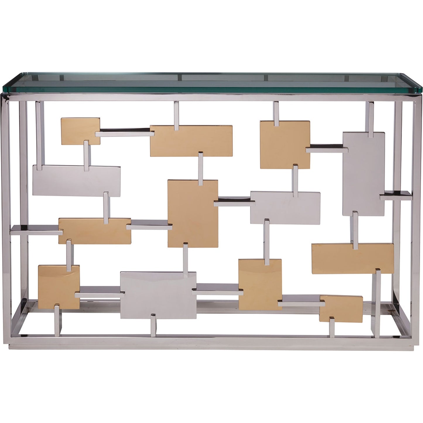 004 SR-834262 | Additional Silo | Cityscape Console by Artistica Home in stainless steel, brass. Made from unique in a modern style.