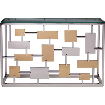 Cityscape Console by Artistica Home in stainless steel, brass. Made from unique in a modern style.