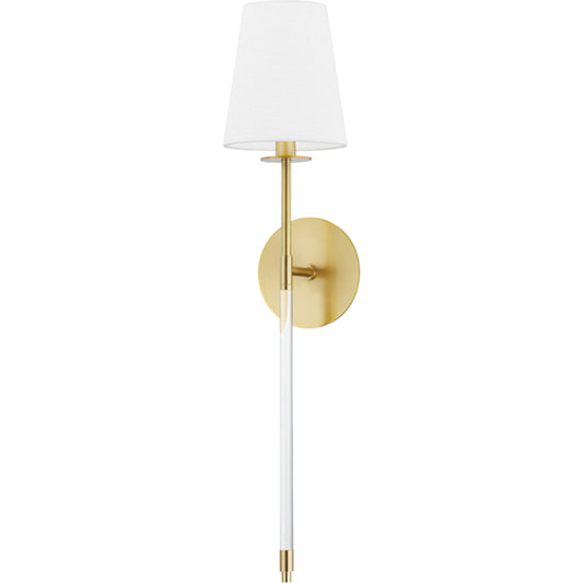 Niagra I Wall Sconce by Hudson Valley in aged brass. Made from brass in a transitional style.