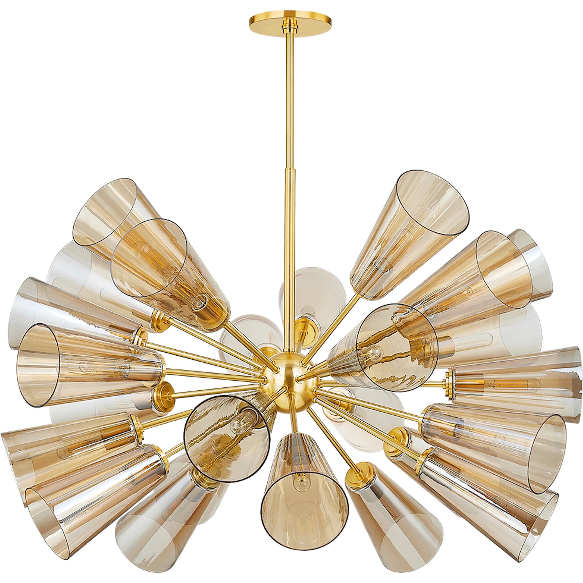 Hartwood 25-Light Chandelier by Hudson Valley in aged brass. Made from steel in a modern style.