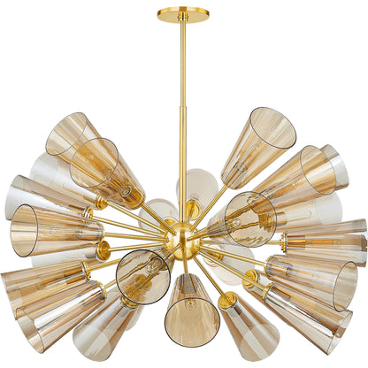 Hartwood 25-Light Chandelier by Hudson Valley in aged brass. Made from steel in a modern style.