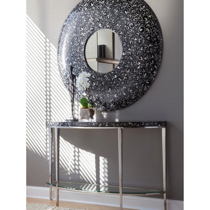 Mariana Round Mirror by Artistica Home in black. Made from unique in a eclectic & global style.