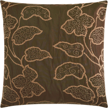 Lyric Pillow by DV Kap Home in chocolate. Made from 57% cotton, 43% polyester in a traditional style.