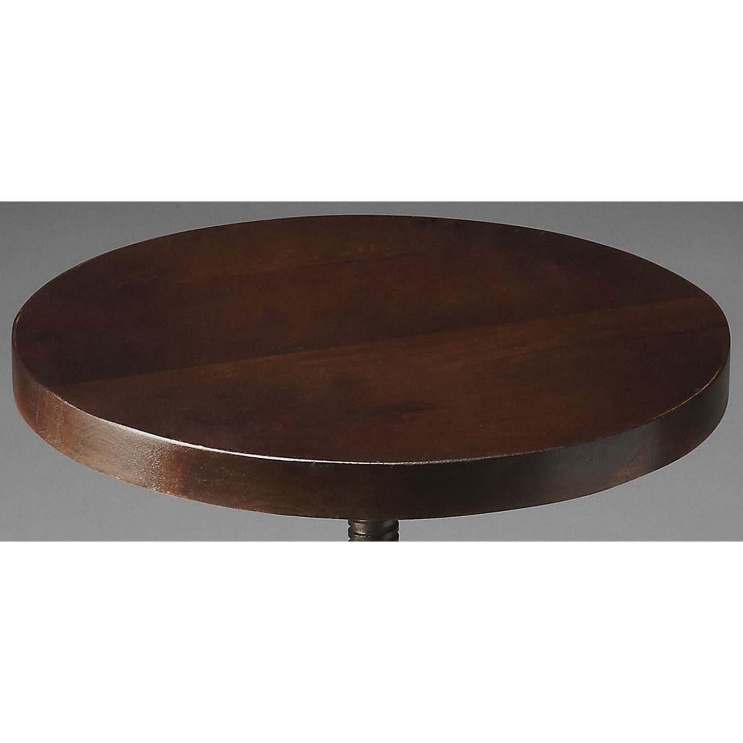 004 O-BUTLER-2049025 | Closeup | Gladney Revolving Bar Stool by Butler Specialty Company in multi-color and metalworks. Made from iron, recycled wood solids in a modern style.