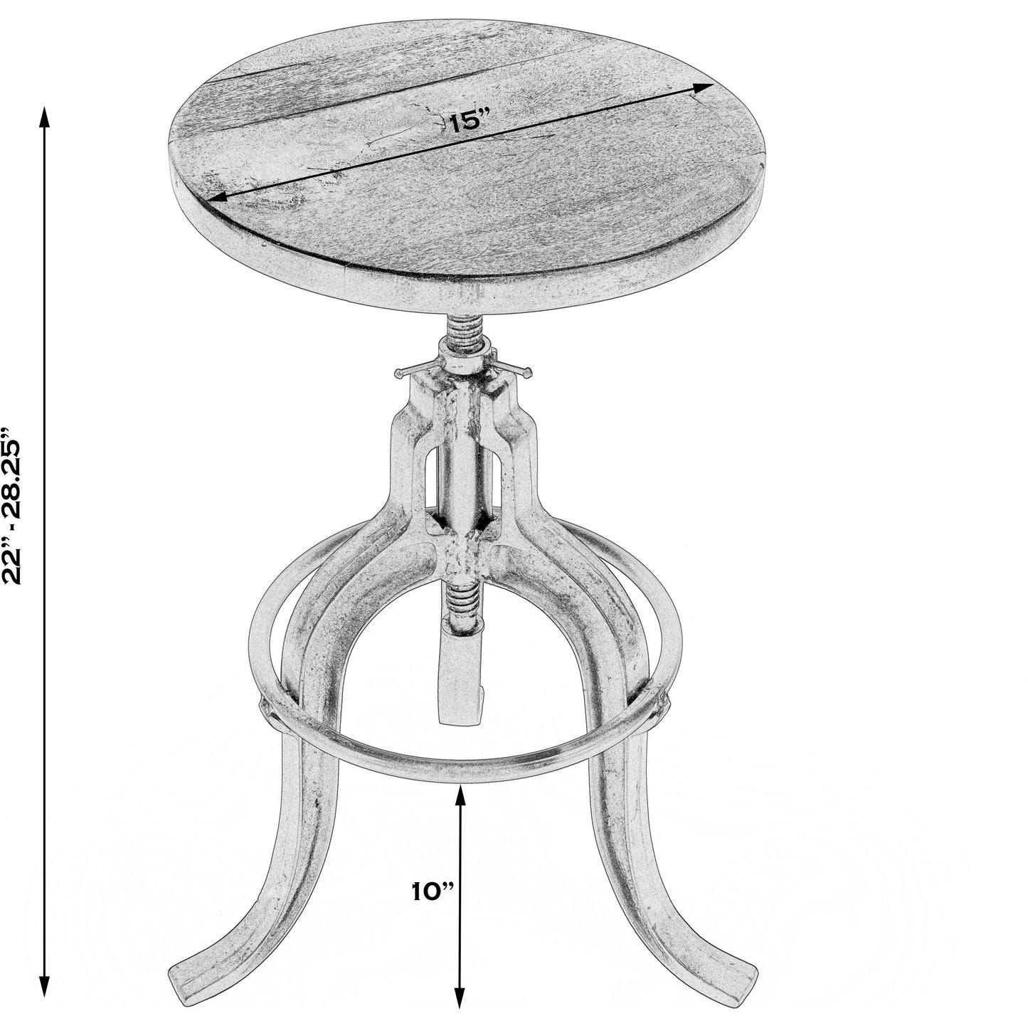 002 O-BUTLER-2049025 | Additional Silo | Gladney Revolving Bar Stool by Butler Specialty Company in multi-color and metalworks. Made from iron, recycled wood solids in a modern style.