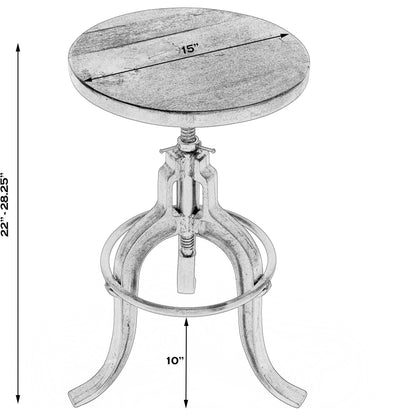 Gladney Revolving Bar Stool by Butler Specialty Company in multi-color and metalworks. Made from iron, recycled wood solids in a modern style.