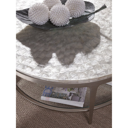 Gravitas Cocktail Table by Artistica Home in champagne foil. Made from unique in a modern style.