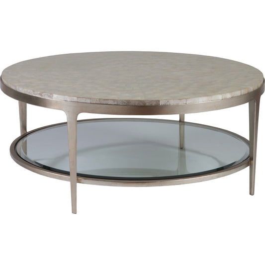 Gravitas Cocktail Table by Artistica Home in champagne foil. Made from unique in a modern style.