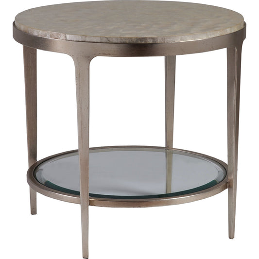 Gravitas End Table by Artistica Home in champagne foil. Made from unique in a modern style.