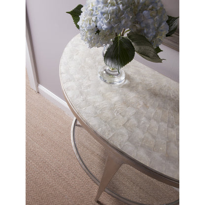 Gravitas Console by Artistica Home in champagne foil. Made from unique in a modern style.