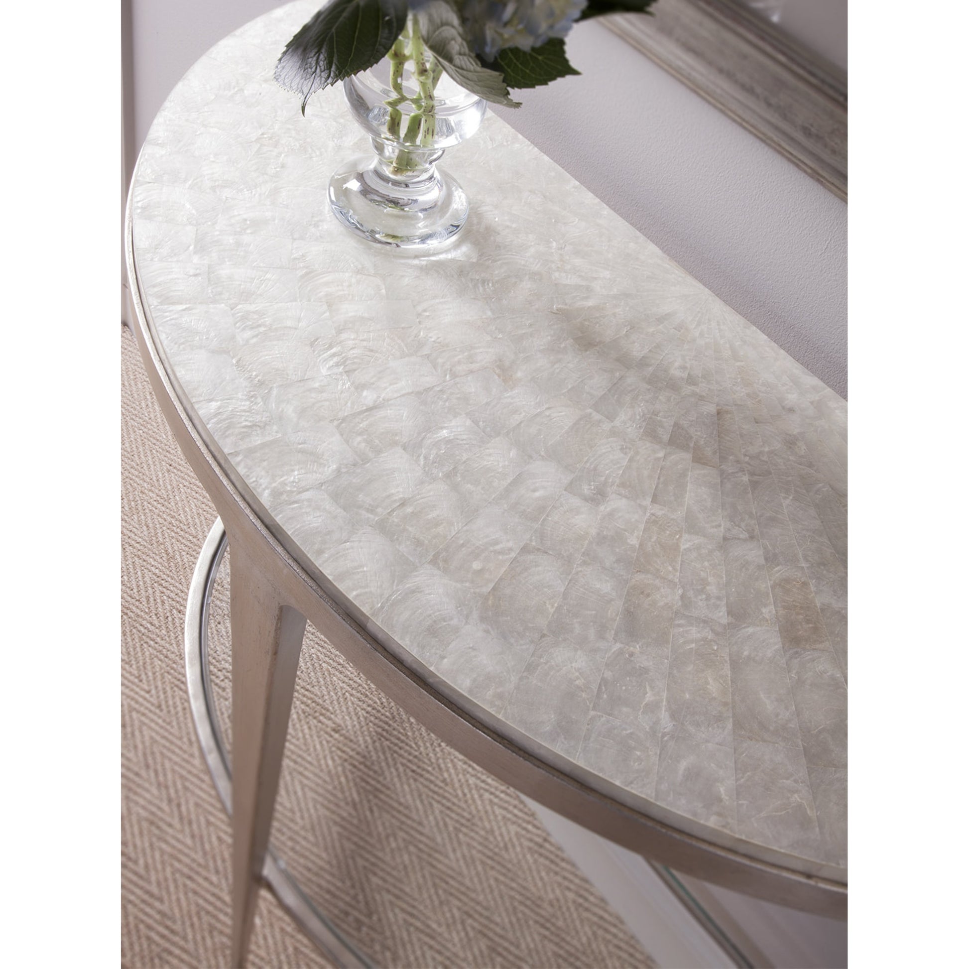Gravitas Console by Artistica Home in champagne foil. Made from unique in a modern style.