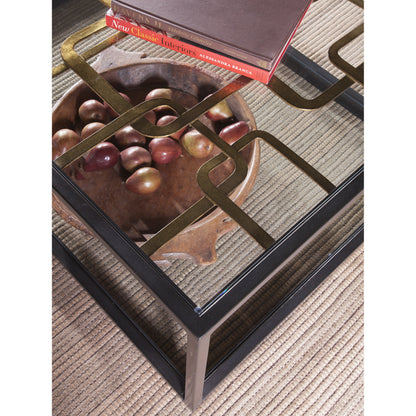 Moxie Rectangular Cocktail Table by Artistica Home in antique black, gold foil. Made from unique in a modern style.