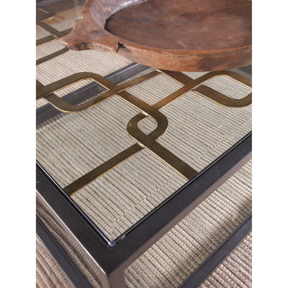 Moxie Rectangular Cocktail Table by Artistica Home in antique black, gold foil. Made from unique in a modern style.