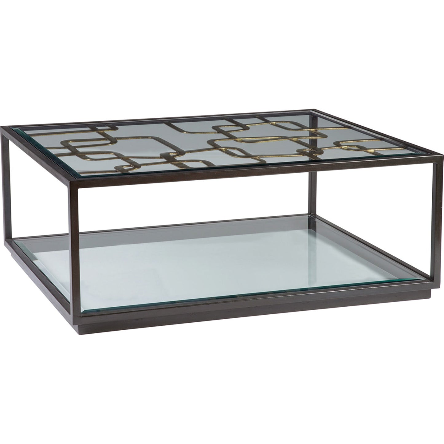 001 SR-834496 | Primary Silo | Moxie Rectangular Cocktail Table by Artistica Home in antique black, gold foil. Made from unique in a modern style.