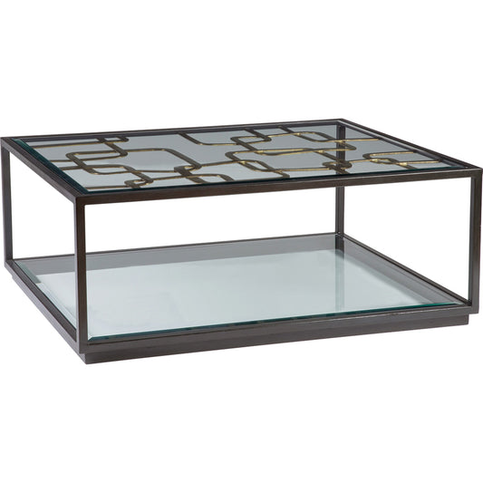 Moxie Rectangular Cocktail Table by Artistica Home in antique black, gold foil. Made from unique in a modern style.