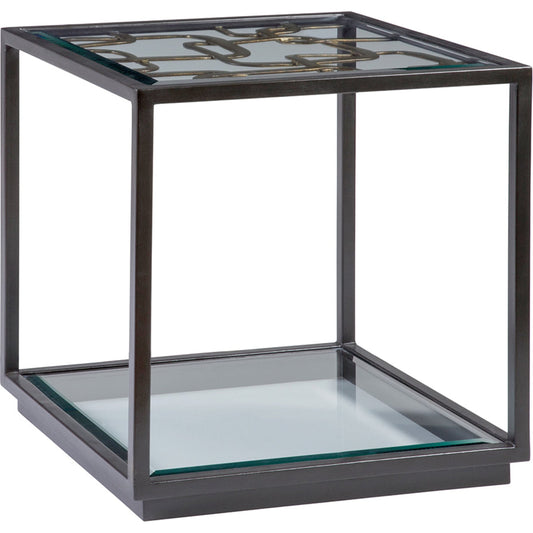 Moxie Square End Table by Artistica Home in antique black, gold foil. Made from unique in a modern style.