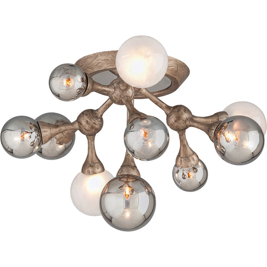 Element Semi Flush by Corbett. Made from hand crafted iron, aluminum in a unique style.