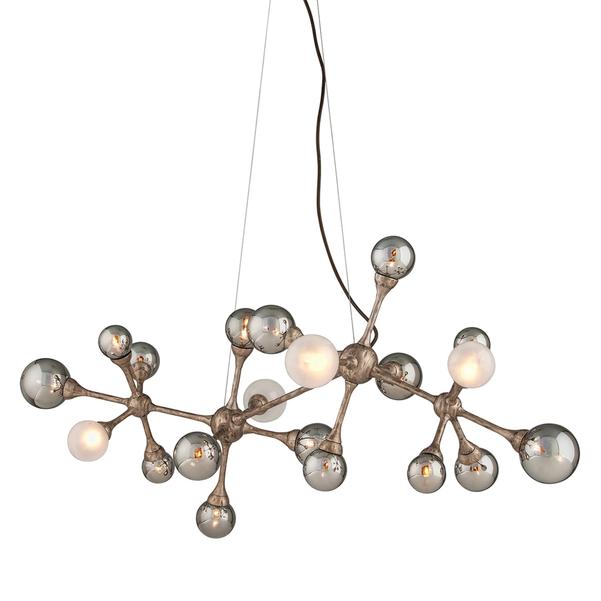 Element Linear Chandelier by Corbett in vienna bronze. Made from hand crafted iron, aluminum in a modern style.