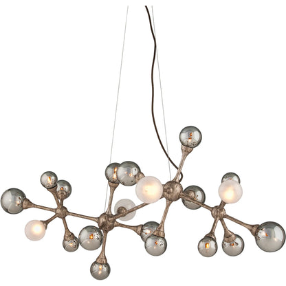 Element Linear Chandelier by Corbett in vienna bronze. Made from hand crafted iron, aluminum in a modern style.