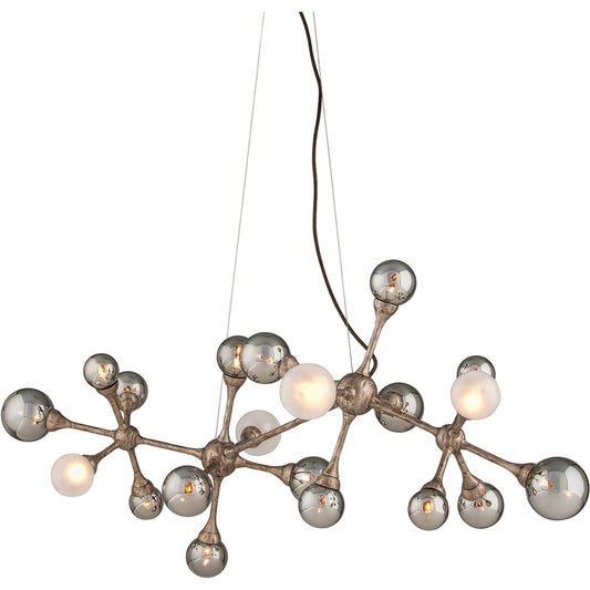Element Linear Chandelier by Corbett in vienna bronze. Made from hand crafted iron, aluminum in a modern style.