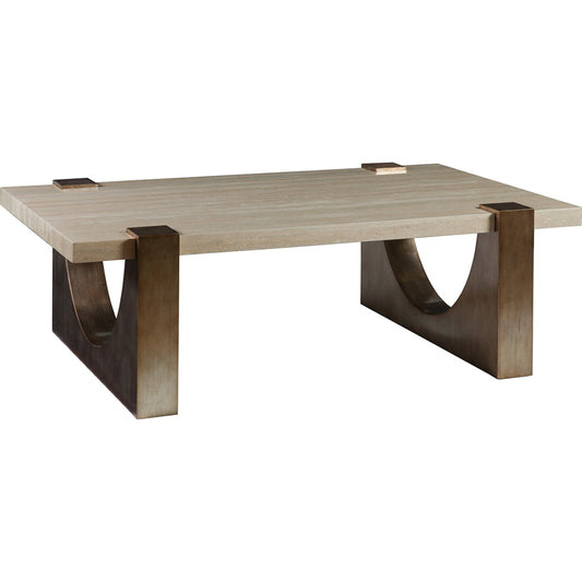 Impresario Rectangular Cocktail Table by Artistica Home in warm silver leaf. Made from unique in a eclectic & global style.