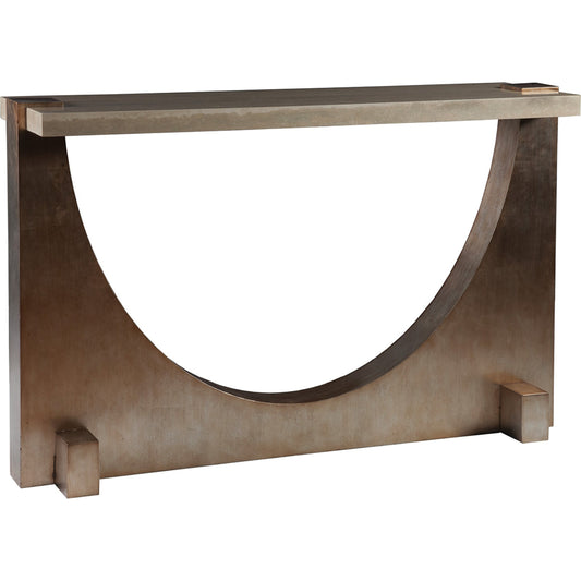 Impresario Console Table by Artistica Home in warm silver leaf. Made from unique in a eclectic & global style.