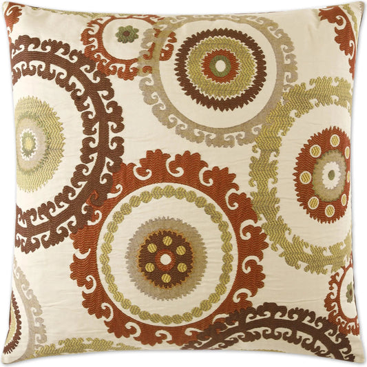 Taraz Pillow by DV Kap Home in teak. Made from 51% rayon, 49% polyester in a unique style.