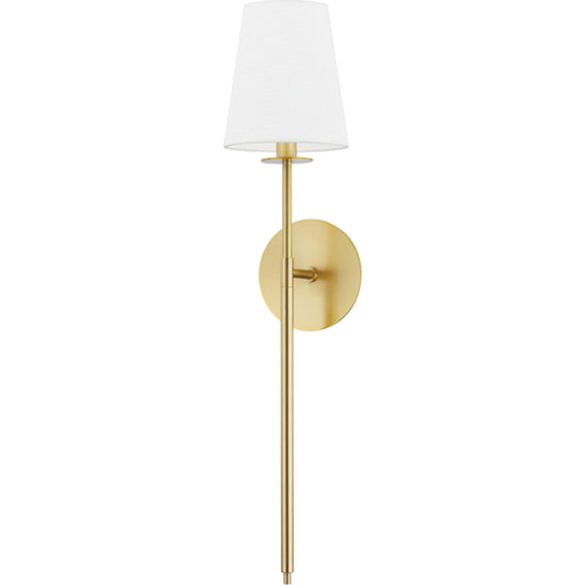 Niagra II Wall Sconce by Hudson Valley in aged brass. Made from brass in a transitional style.
