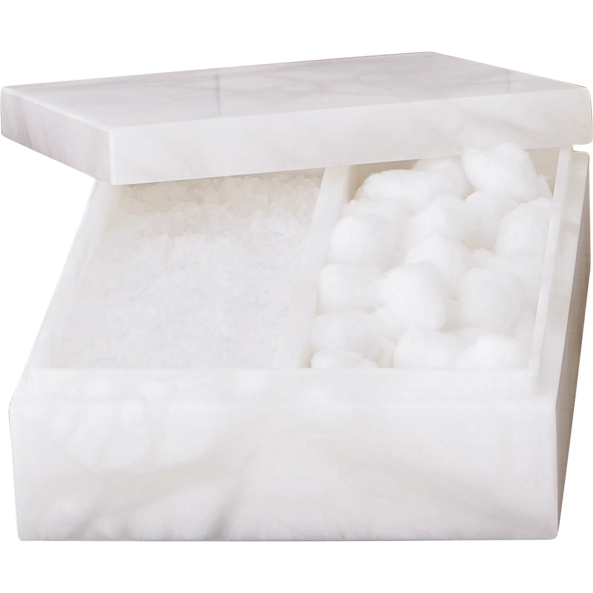 Alabaster Amenities Box by Global Views in natural. Made from alabaster in a modern style.