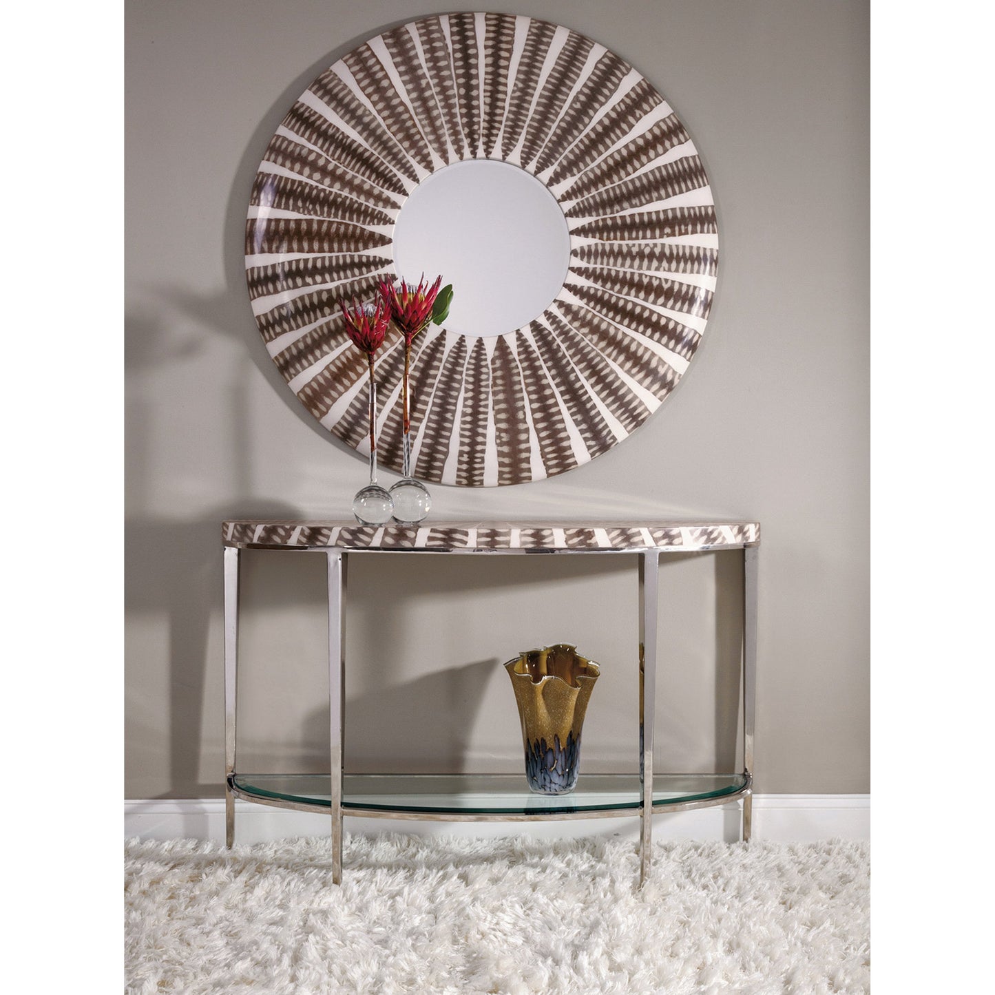 002 SR-834641 | Lifestyle | Sulu Sea Snake Round Mirror by Artistica Home. Made from unique in a coastal style.