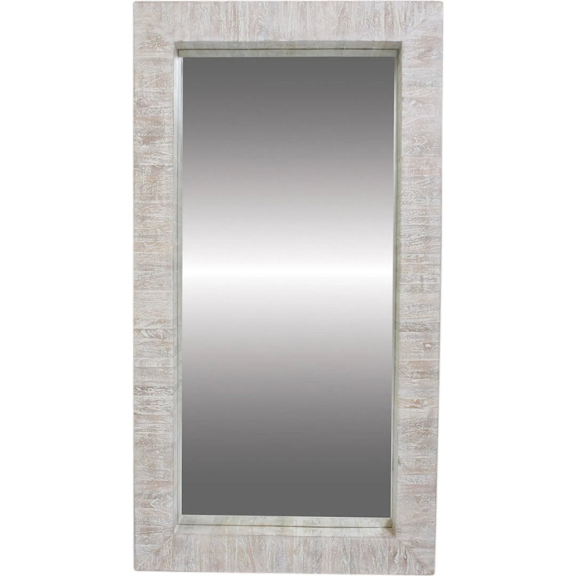 Driftwood Mirror by Global Views in white washed. Made from mango, mdf, mirror in a modern style.