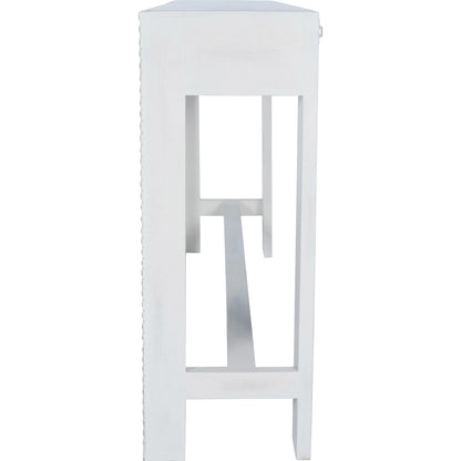 Janta Console Table by Butler Specialty Company in white and whitewashed. Made from recycled mango wood solids in a eclectic & global style.