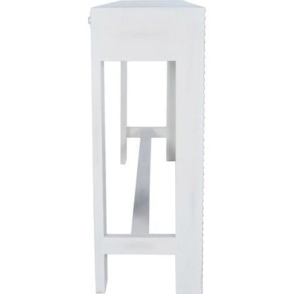 Janta Console Table by Butler Specialty Company in white and whitewashed. Made from recycled mango wood solids in a eclectic & global style.